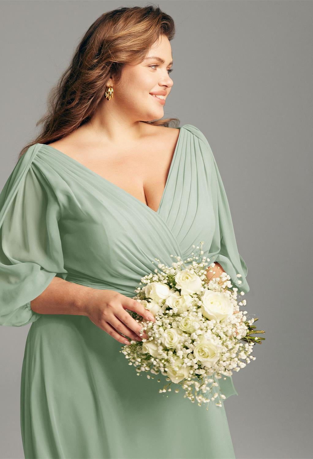 Polly - Chiffon Bridesmaid Dresses - Off the Rack, from Bergamot Bridal, are available at a bridal shop.