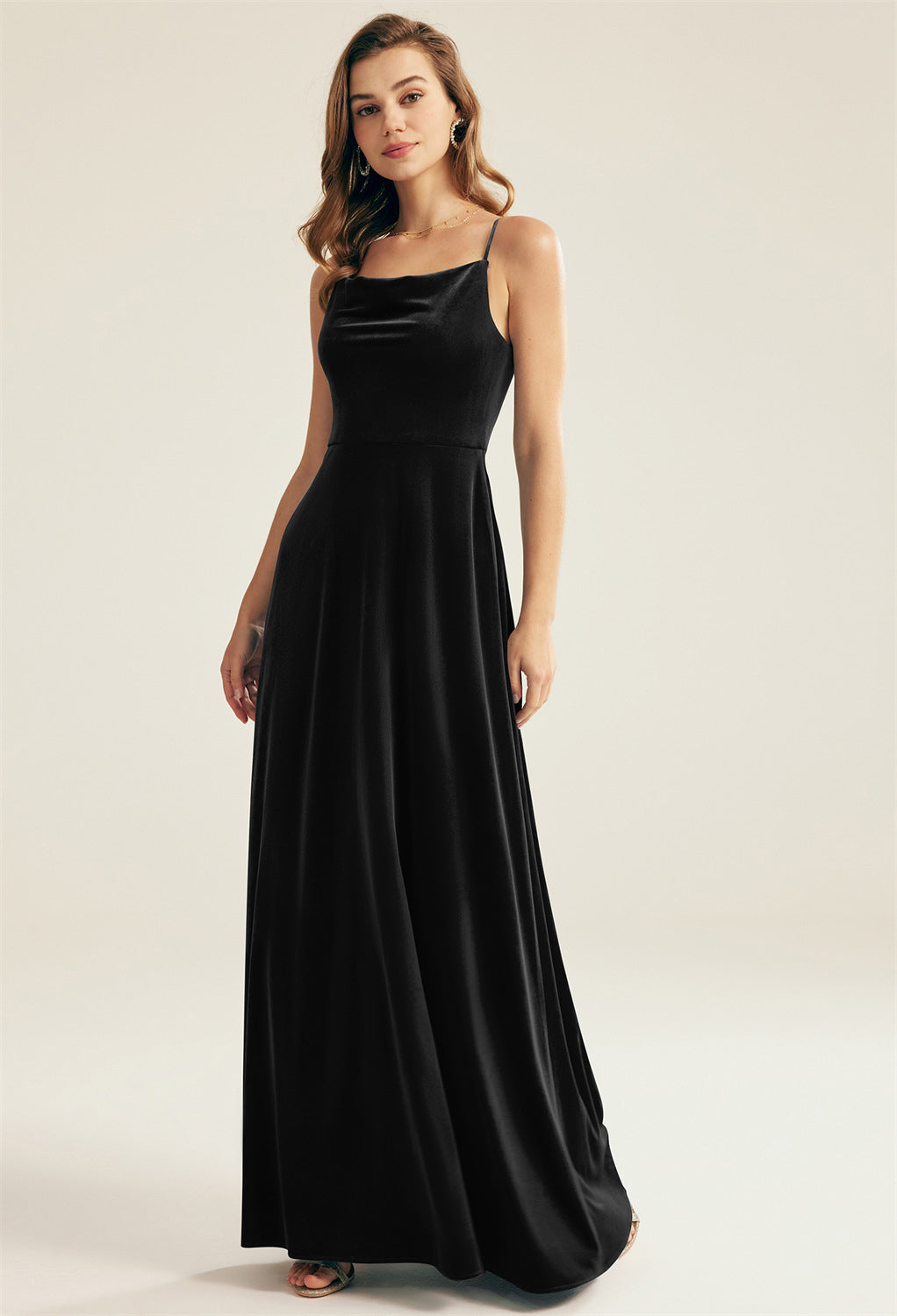 Black velvet bridesmaid dresses best sale