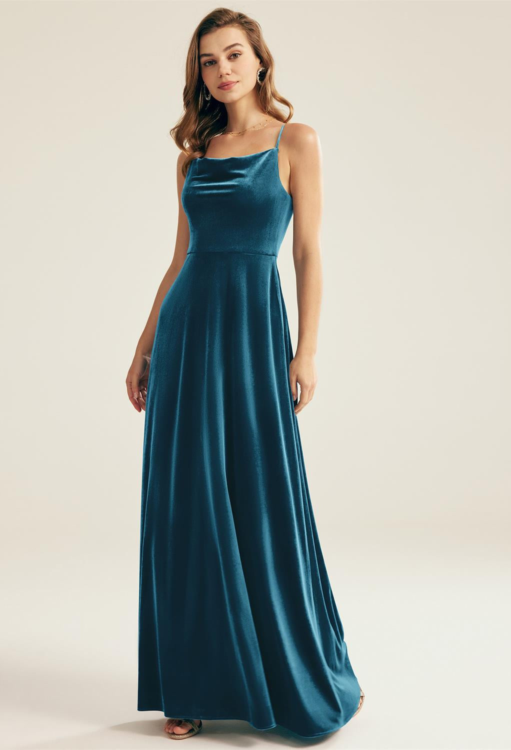 Blue velvet bridesmaid dress best sale