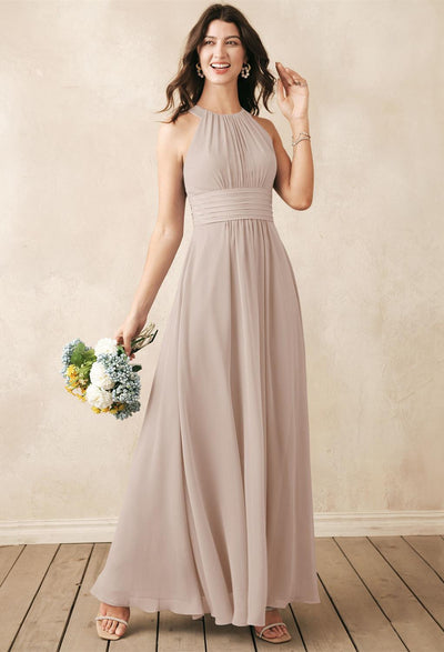 Dorian - Chiffon Bridesmaid Dress - Off the Rack, available at Bergamot Bridal shops in London.