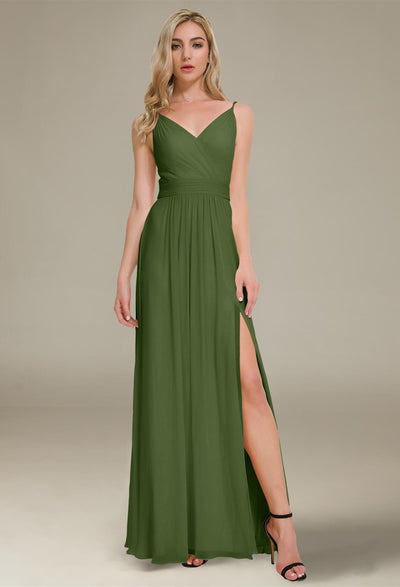 A-line Joie - Chiffon Bridesmaid Dress - Off the Rack with slit.