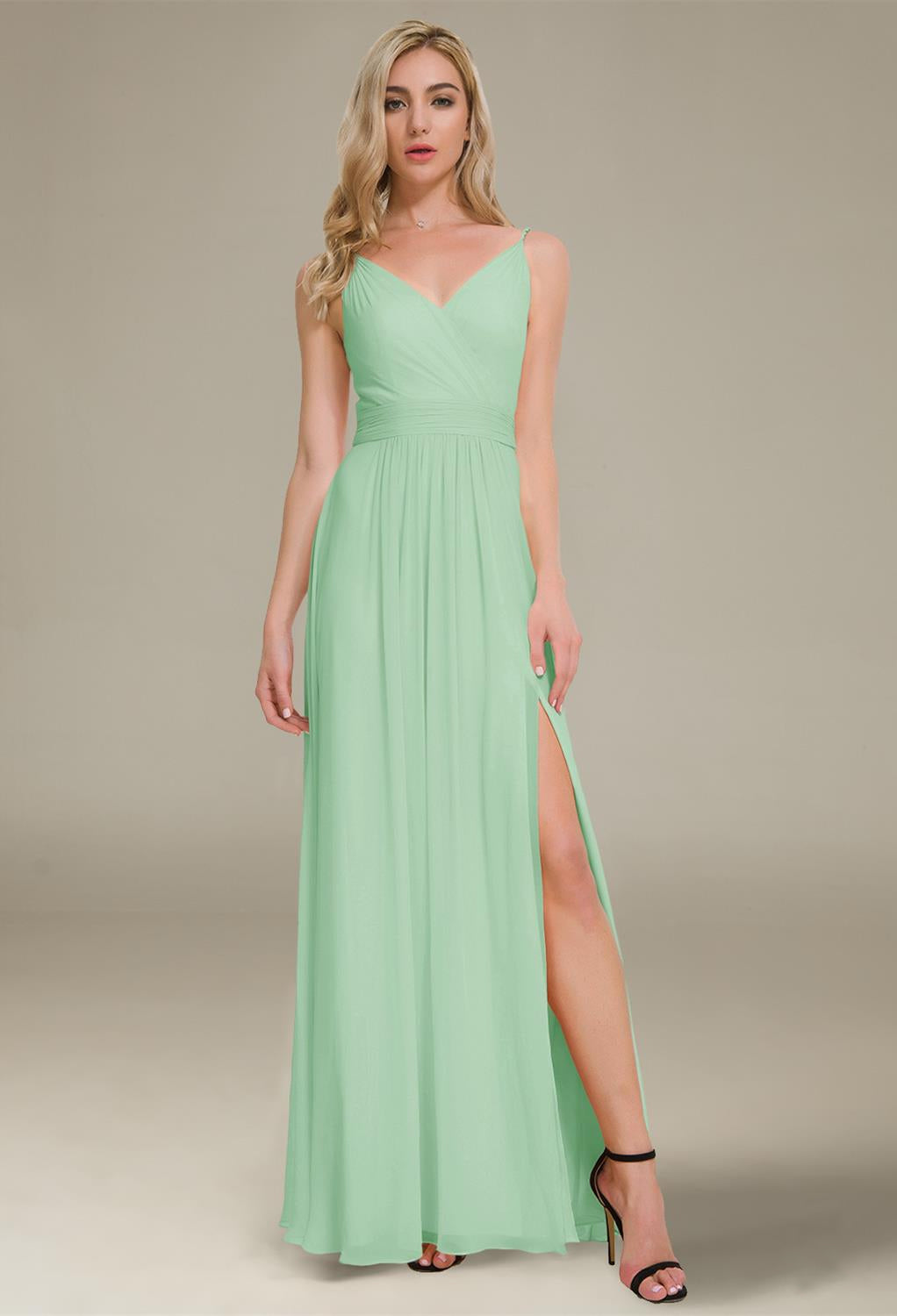 A-line v-neck floor-length Joie - Chiffon Bridesmaid Dress - Off the Rack available at Bergamot Bridal in London.