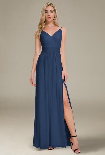 Joie - Chiffon Bridesmaid Dress - Off the Rack by Bergamot Bridal, with slit, available at a bridal shop in London.