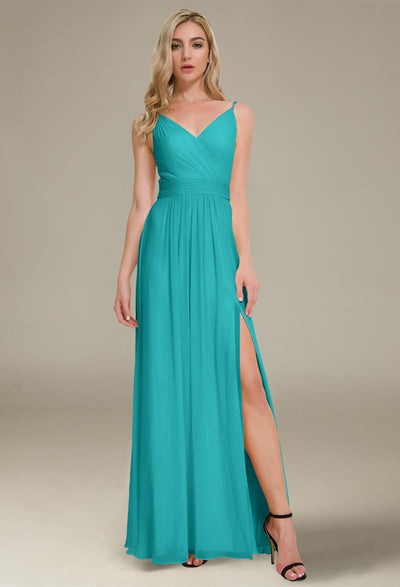 A-line v-neck floor-length Joie - Chiffon Bridesmaid Dress - Off the Rack available at Bergamot Bridal, a bridal shop in London.