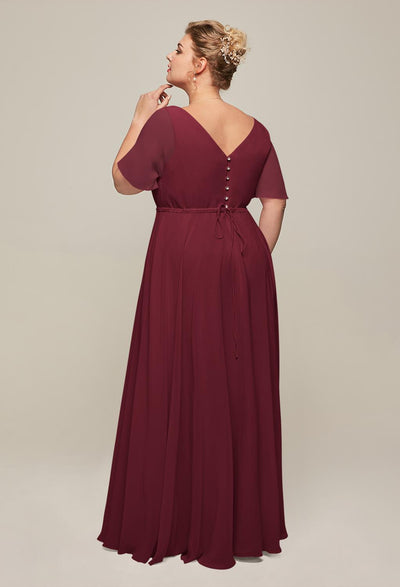 A Ginny - Chiffon Bridesmaid Dress - Off The Rack in a Bergamot Bridal bridal shop.