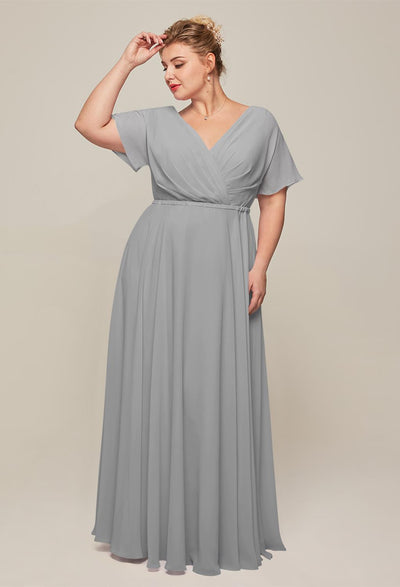 A Ginny - Chiffon Bridesmaid Dress - Off The Rack in grey can be found at Bergamot Bridal shops in London.