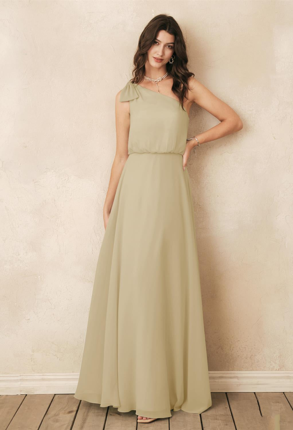 Light olive green bridesmaid dresses on sale