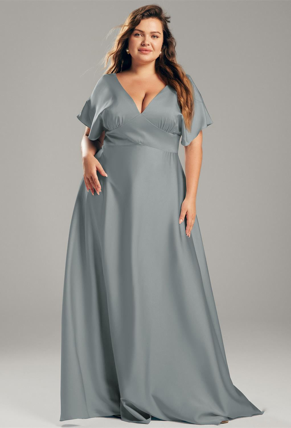 Nora - Satin Charmeuse Bridesmaid Dress - Off The Rack by Bergamot Bridal is available at bridal shops in London.