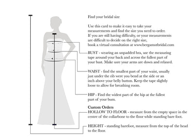 A diagram showing the measurements of a Kenney - Chiffon Bridesmaid Dress - Off The Rack by Bergamot Bridal.