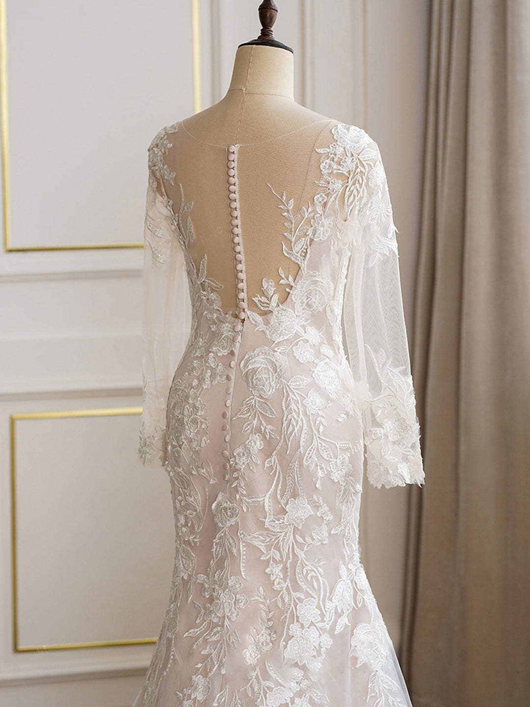 green emerald velvet dress Long sleeve Lace Wedding Dress and Floral Corset top Claire Pettibone
