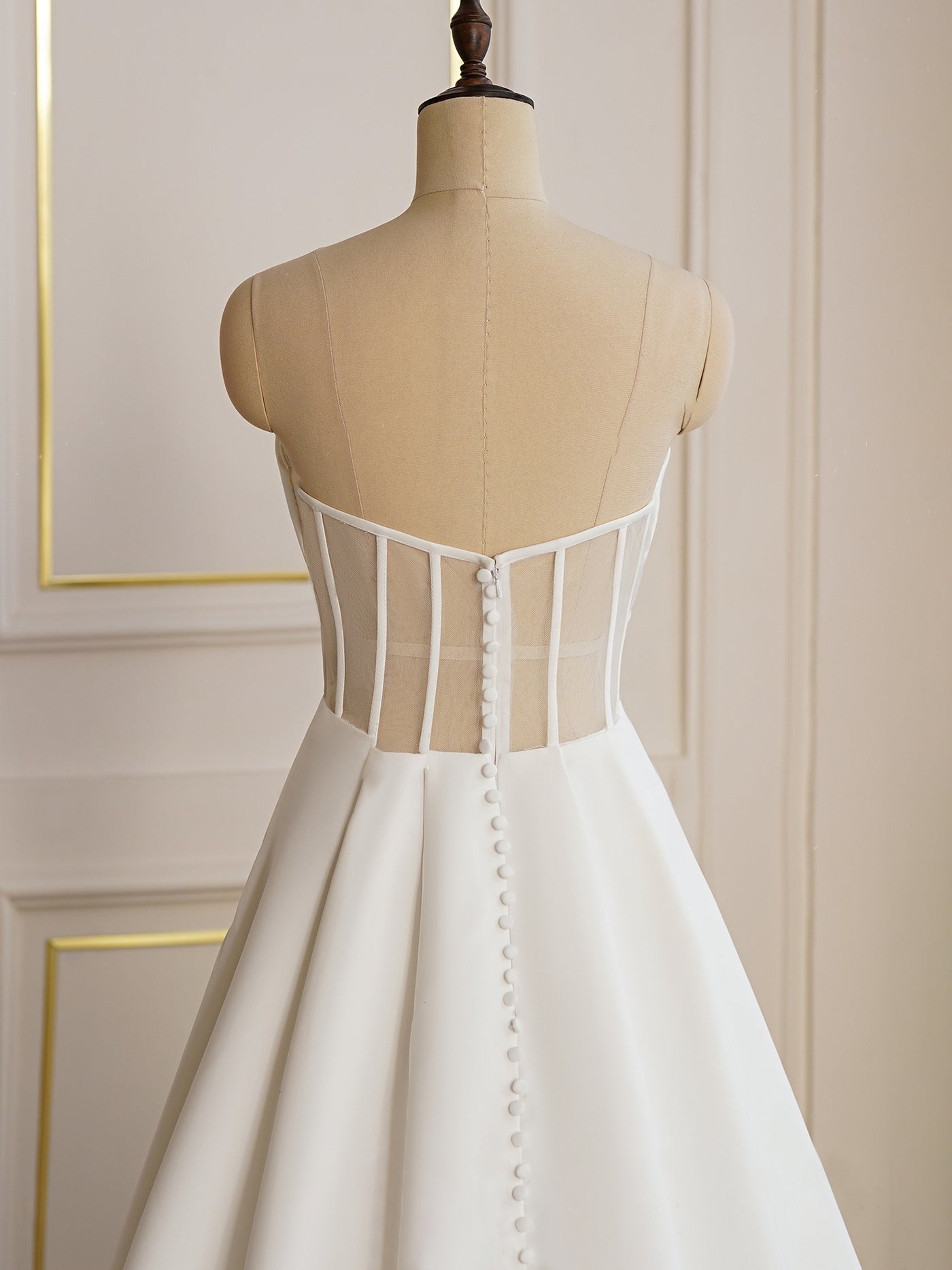 Modern Satin A-line Wedding Dress with Slit