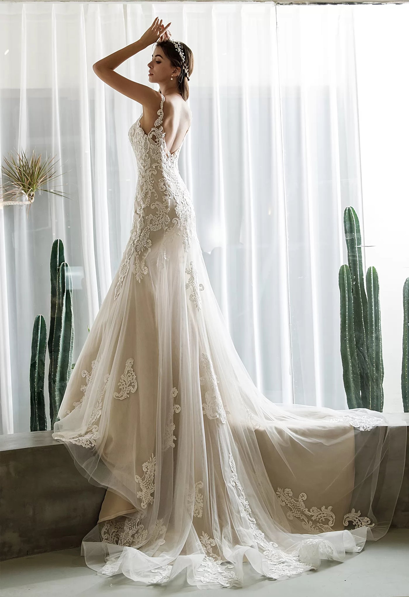 Lace Silhouette Mermaid Bridal Gown