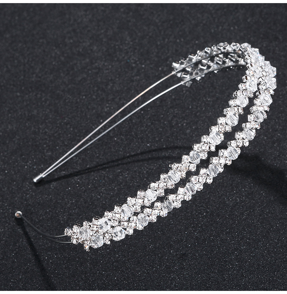 A Double Band Crystal Hairband with crystals on it can be found at Bergamot Bridal shops in London.