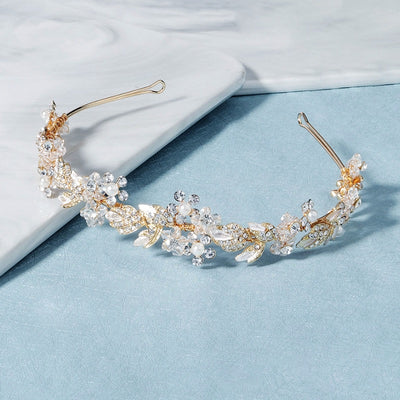 Gold & Crystal Floral Hairband