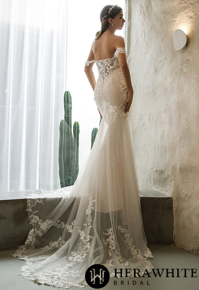 Sweetheart Neckline Detachable Straps Open Back Mermaid Bridal Gown