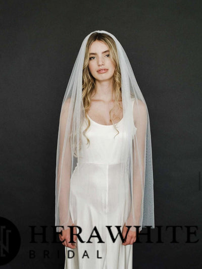 Ivory Plain Edge Bridal Veil