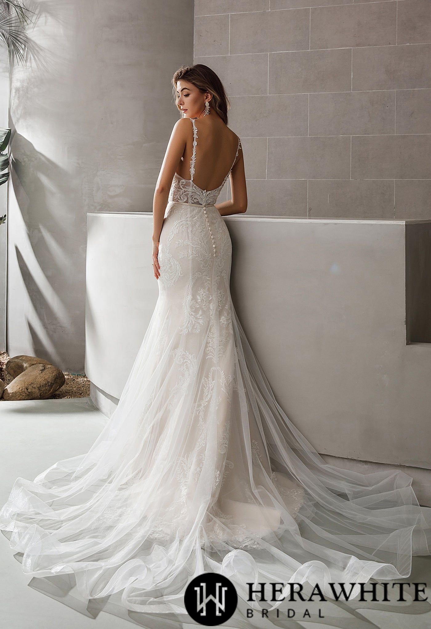 Swiss Tulle Illusion Bodice Mermaid Bridal Gown